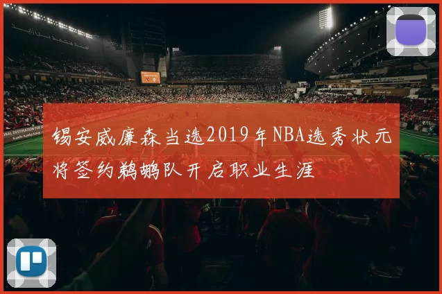 锡安威廉森当选2019年NBA选秀状元将签约鹈鹕队开启职业生涯